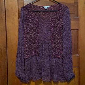 100% Silk Purple Cabi Top